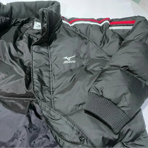 Mizuno Ski Long Down Jacket Parka FIELD Bench Training Weatherproof Large Black - Picture 1 of 9